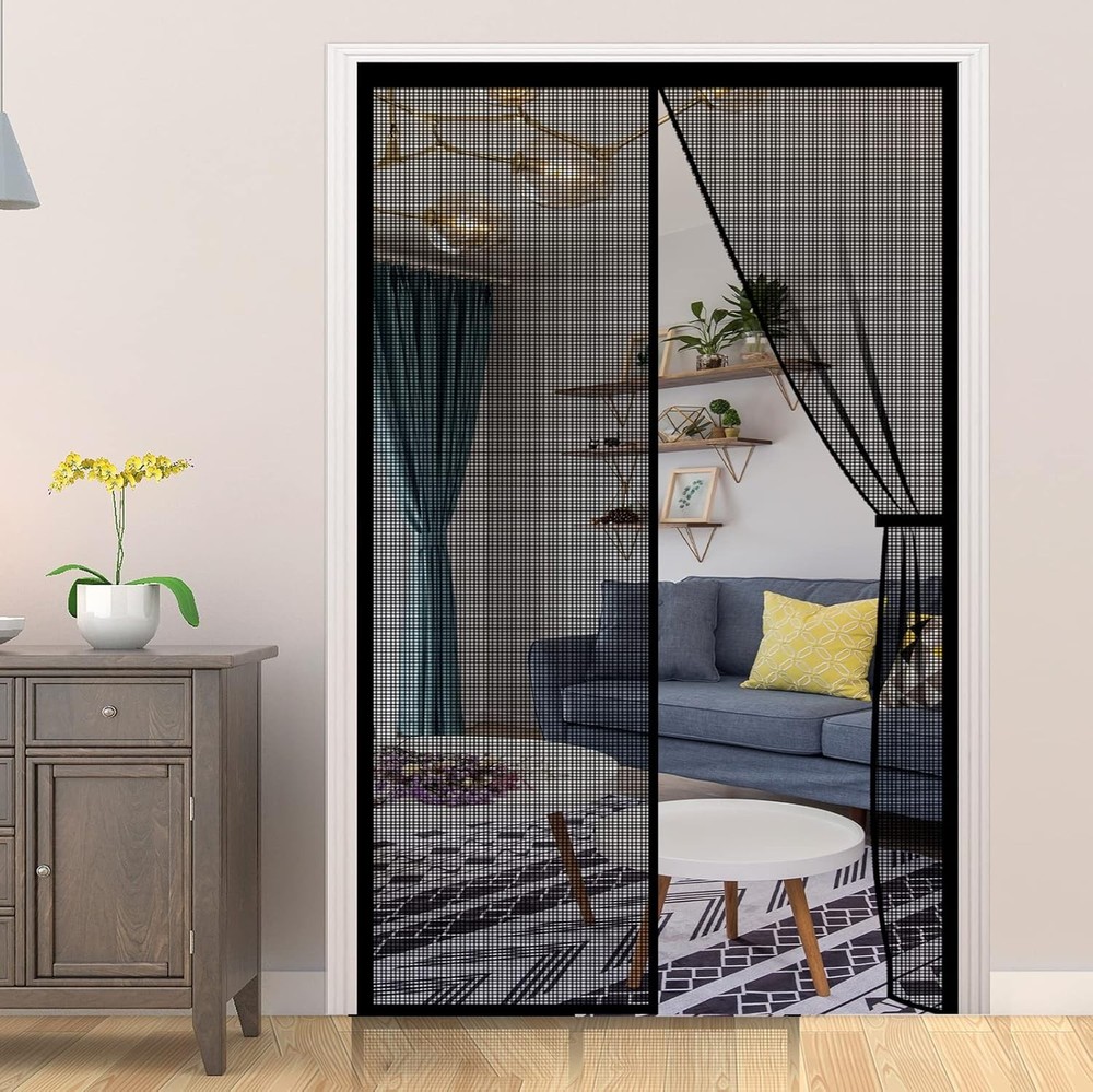 Magnetic Screen Door, Self Sealing Magnets Door Screen, Reinforced Fiberglass He