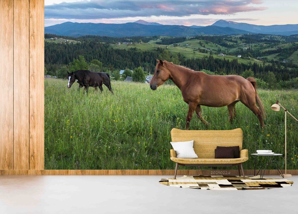 3D Forest Grassland Horse Landscape Wall Murals Wallpaper Murals Wall Sticker 8