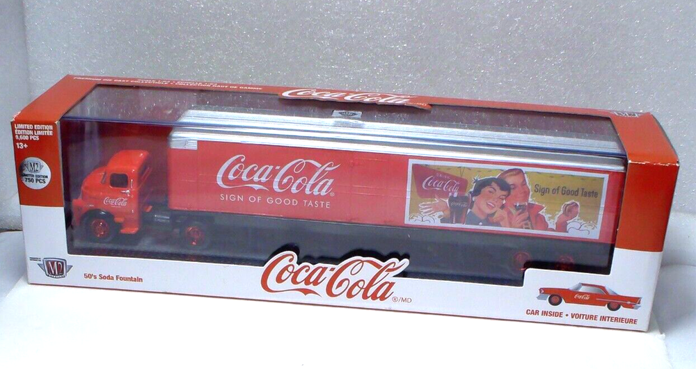 M2 Machines Coca Cola Chase 1957 Dodge COE Auto Hauler 1:64 Diecast Set