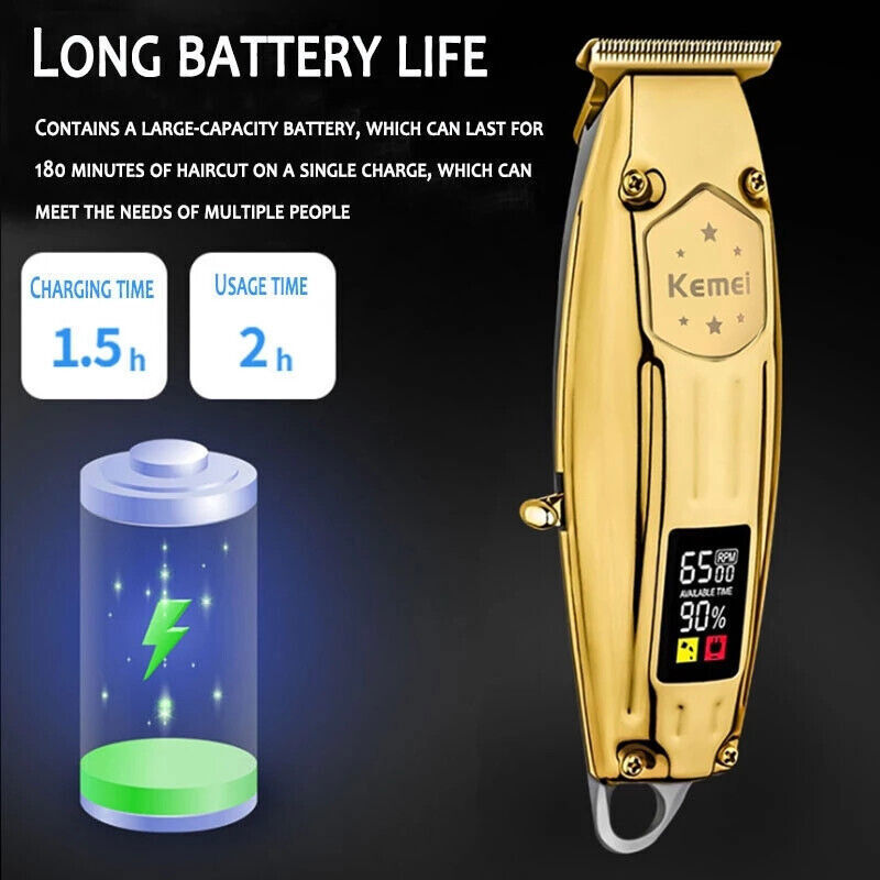 Kemei KM-127 Professional Cordless Metal Hair Clipper Trimmer Rechargeable