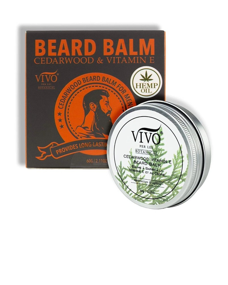 VIVO Men's Beard Balm Cedarwood Scent & Vitamin E With Hemp Oil 2pk