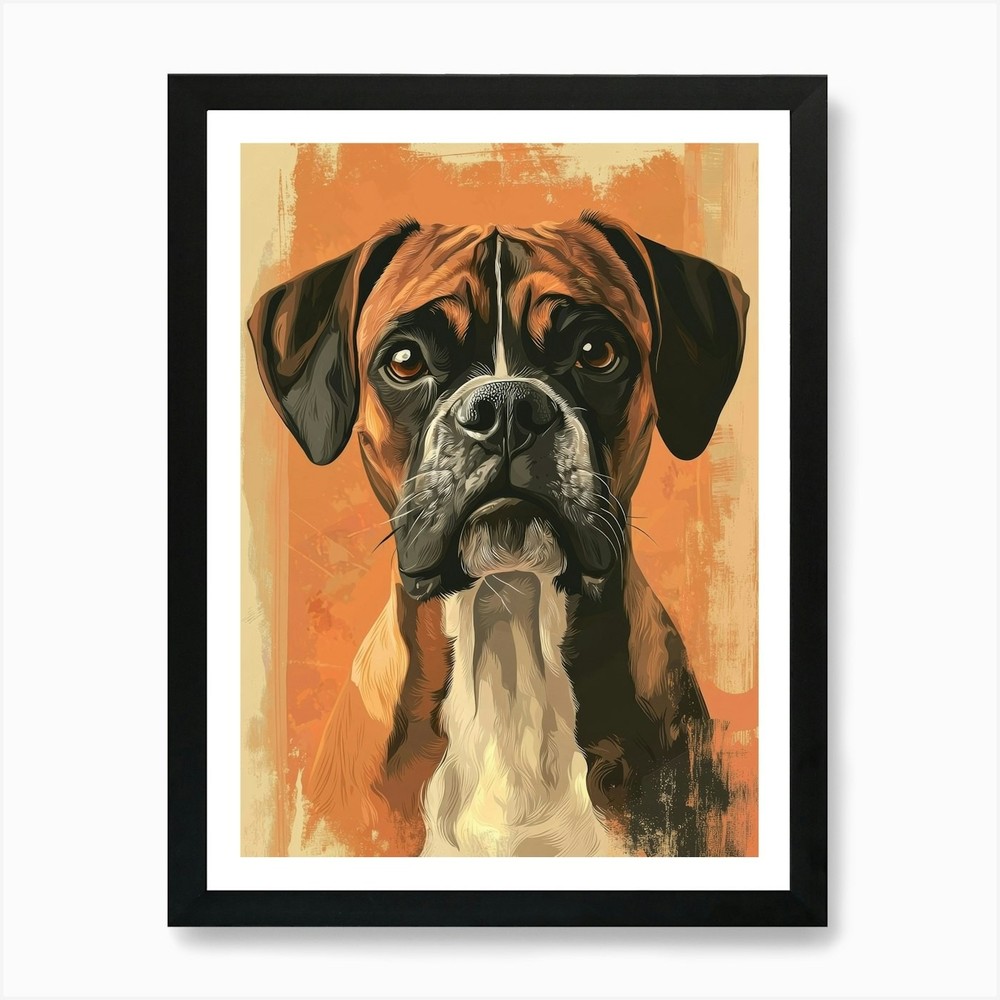 Boxer Dog.Generated AI. Wall Art Pr Framed Wall Art Poster Canvas Print Picture