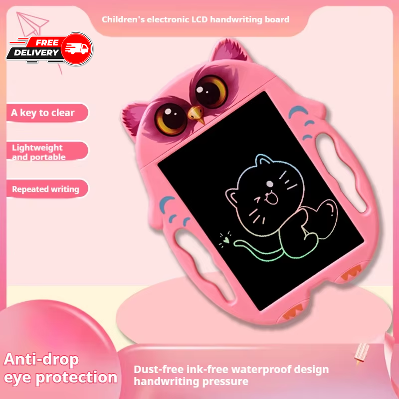 Cartoon Owl LCD Writing Tablet for Kids Magic Drawing Board Graffiti Sketch Pad