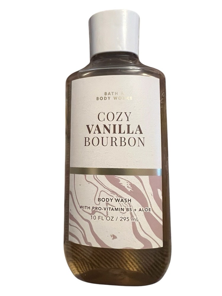 1 NEW BATH & BODY WORKS COZY VANILLA BOURBON SHOWER GEL WASH ALOE VITAMINS 10 OZ