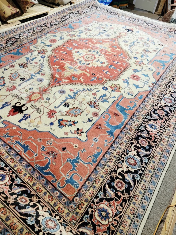 Antique Serapi Style Sultanabad Rug 10x14 Hand Knotted Wool