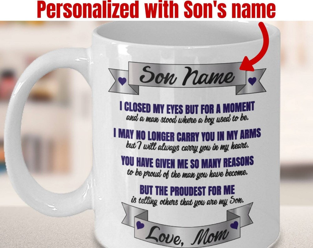 Mom To Son Personalized Mug Mom To Son Custom Mug Personalized Mother To Son
