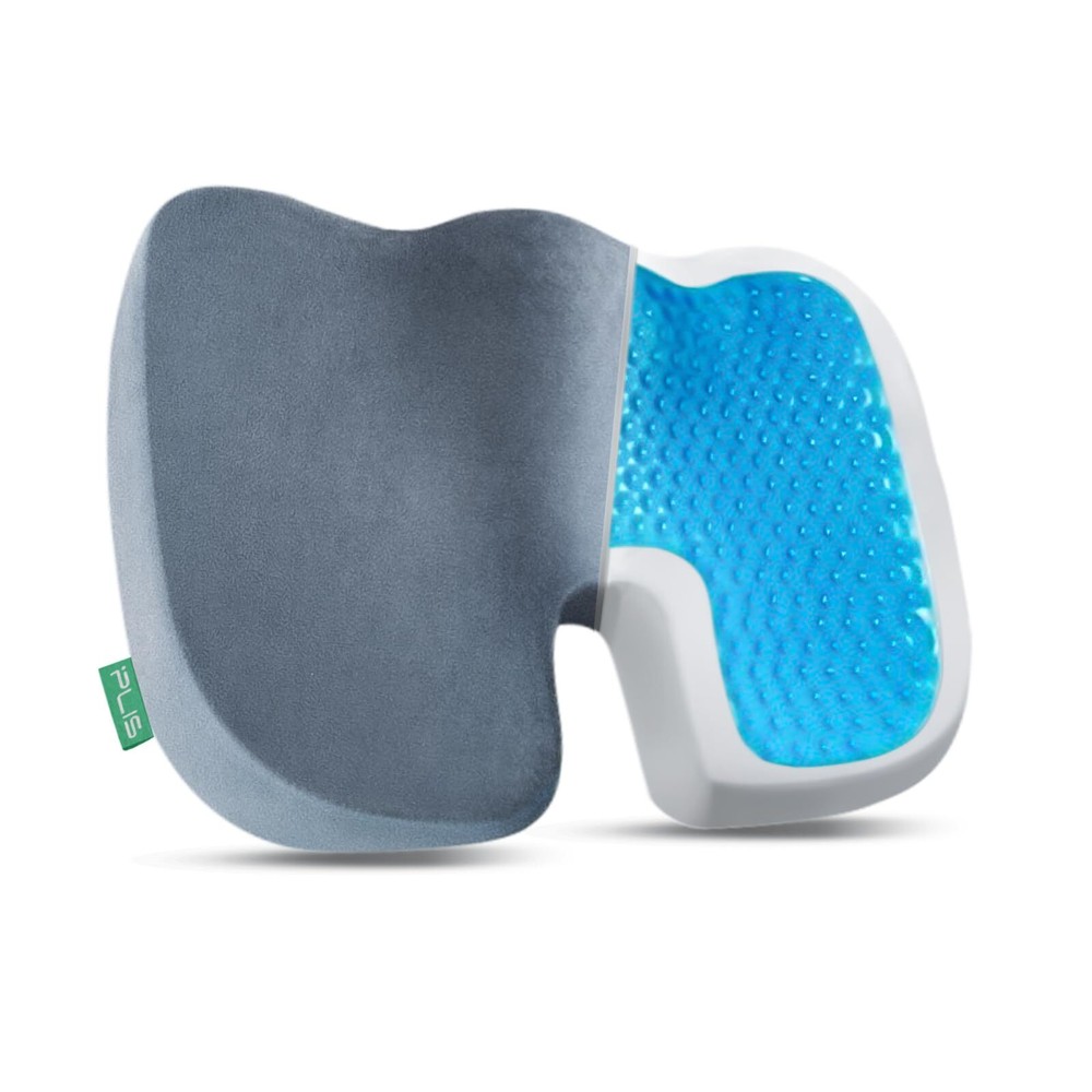 Gel Seat Cushion-Memory Foam Cushion for Office Chair, Car Seat, Airplane,Whe...