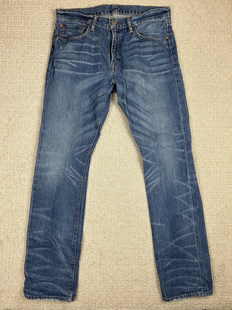 VTG Polo Ralph Lauren Jeans Men’s Size 32x32 Slim Straight Medium Wash Whiskered