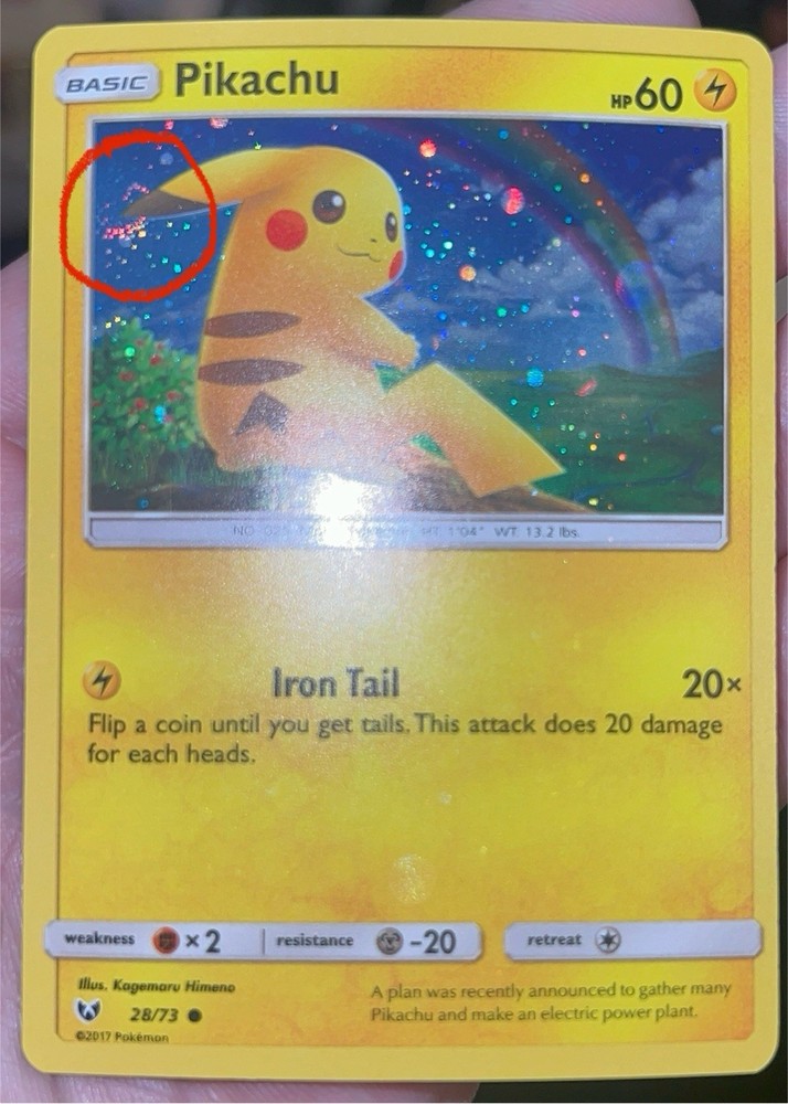 Pikachu Shining Legends 28/73 Costco Canada Cosmos Holo BLEED HD GALAXY SWIRL🌀