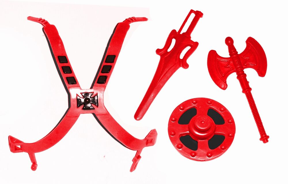 PRESALE Masters Universe MOTU Vintage He-Man Armor & Weapons Set Red Repro