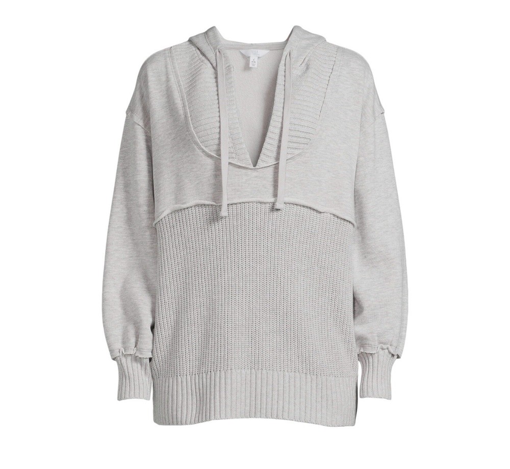 Time and Tru Womens Mixed Media Hoodie in 3XL Comfort Fit