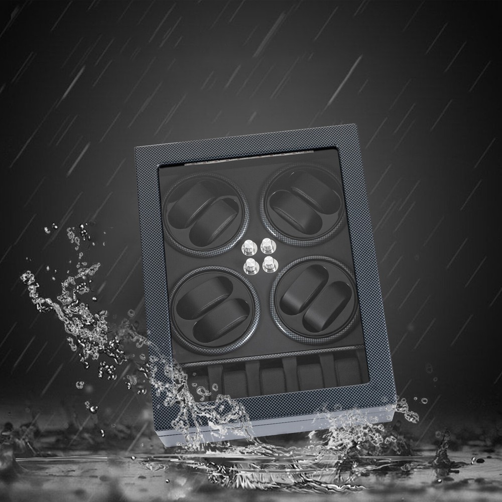 Automatic Rotation 8 Watch Winder Box w/5 Watches Display Storage Case LED Light