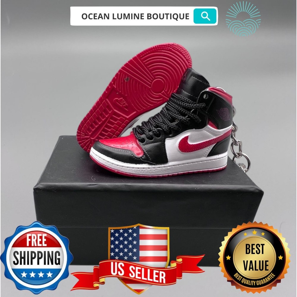 Air Jordan 3D Mini Sneaker Keychain, Basketball Sneaker Collectible, Box Options