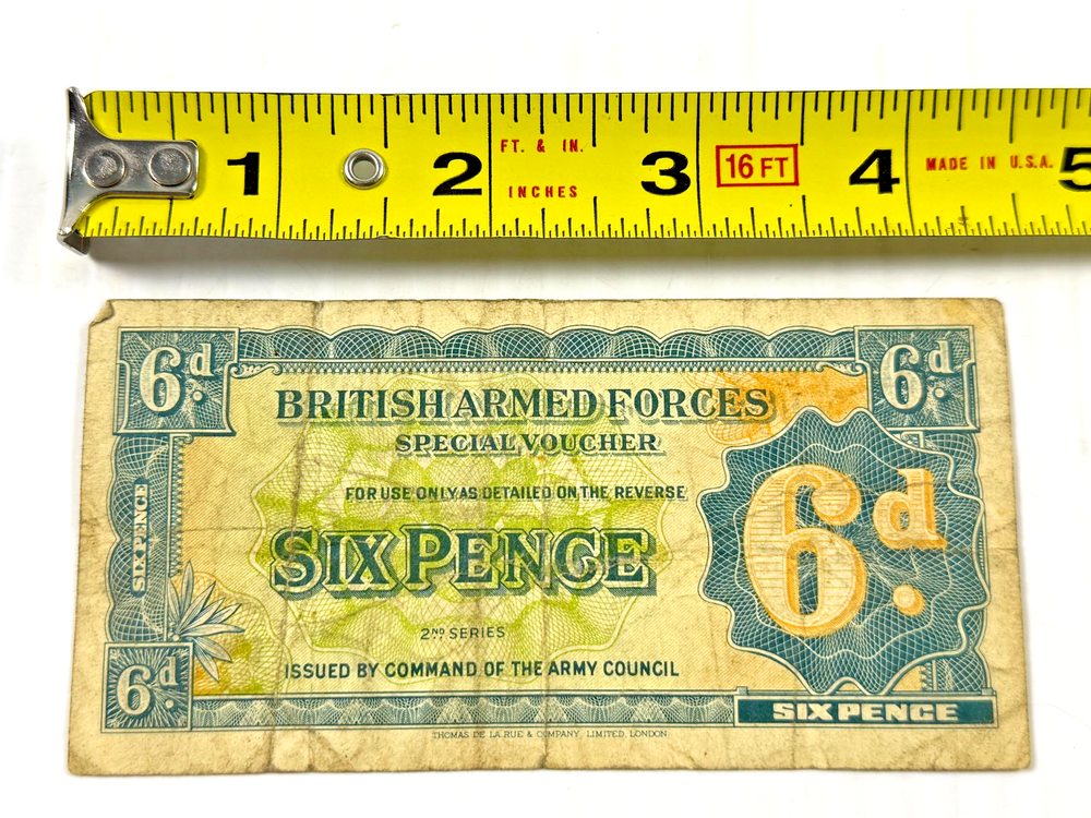 British Armed Forces 6 Pence (6d) Special Voucher 2nd Series issued in 1948-image