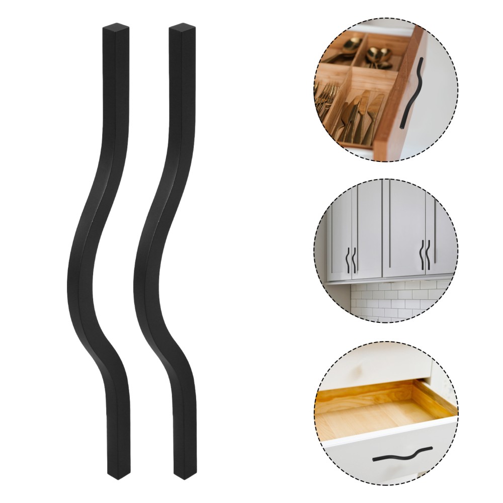 2-Pack Extended Handle Adhesive Drawer Pulls for Kitchen Cabinets