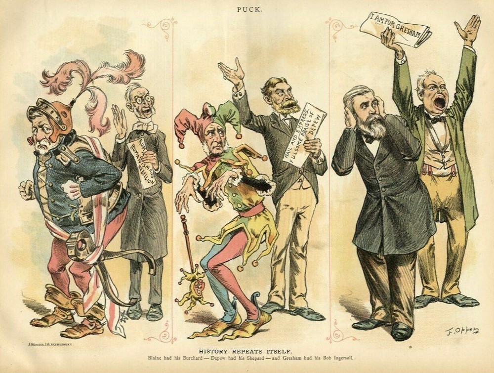 COURT JESTER DEPEW BLAINE RUM BURCHARD GRESHAM INGERSOLL POLITICS VOTE POLLS