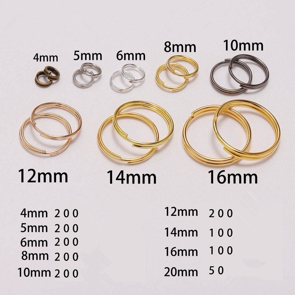 Jewelry Making Findings 4~12mm Open Double Jump Rings Split Rings Connectors DIY
