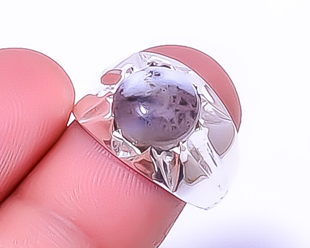 Dendritic Opal - Brazil Gemstone 925 Sterling Silver Solitaire Ring s.7.5 A37
