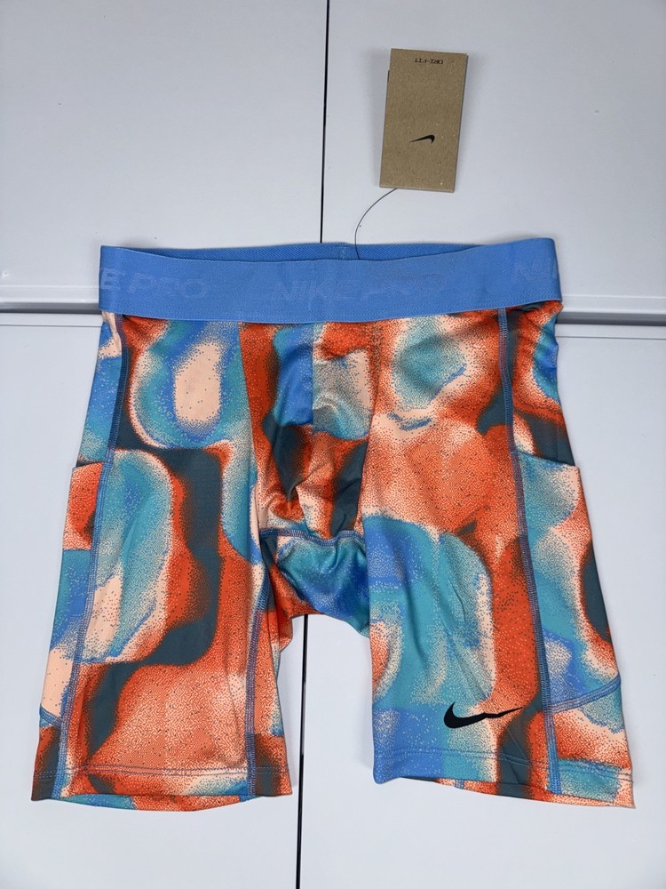 Nike Pro Men's Dri-FIT Shorts Compression Tight Coral Blue HQ0223-664 Pick Size