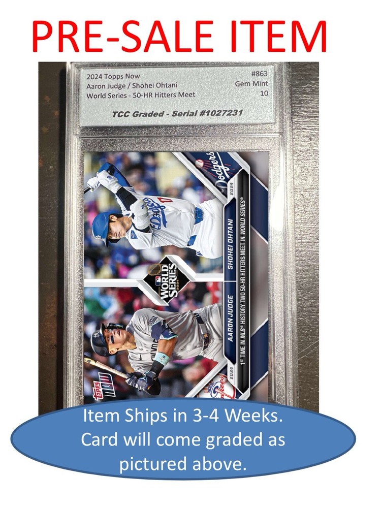 PRESALE 2024 Topps Now Shohei Ohtani Aaron Judge World Series TCC Graded Gem-image