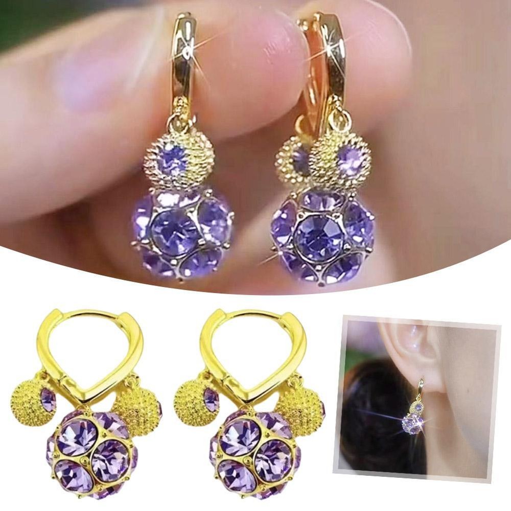Vintage Boho Dragonfly Purple Crystal Dangle Earrings for Women Gift Jewelry F T7N7