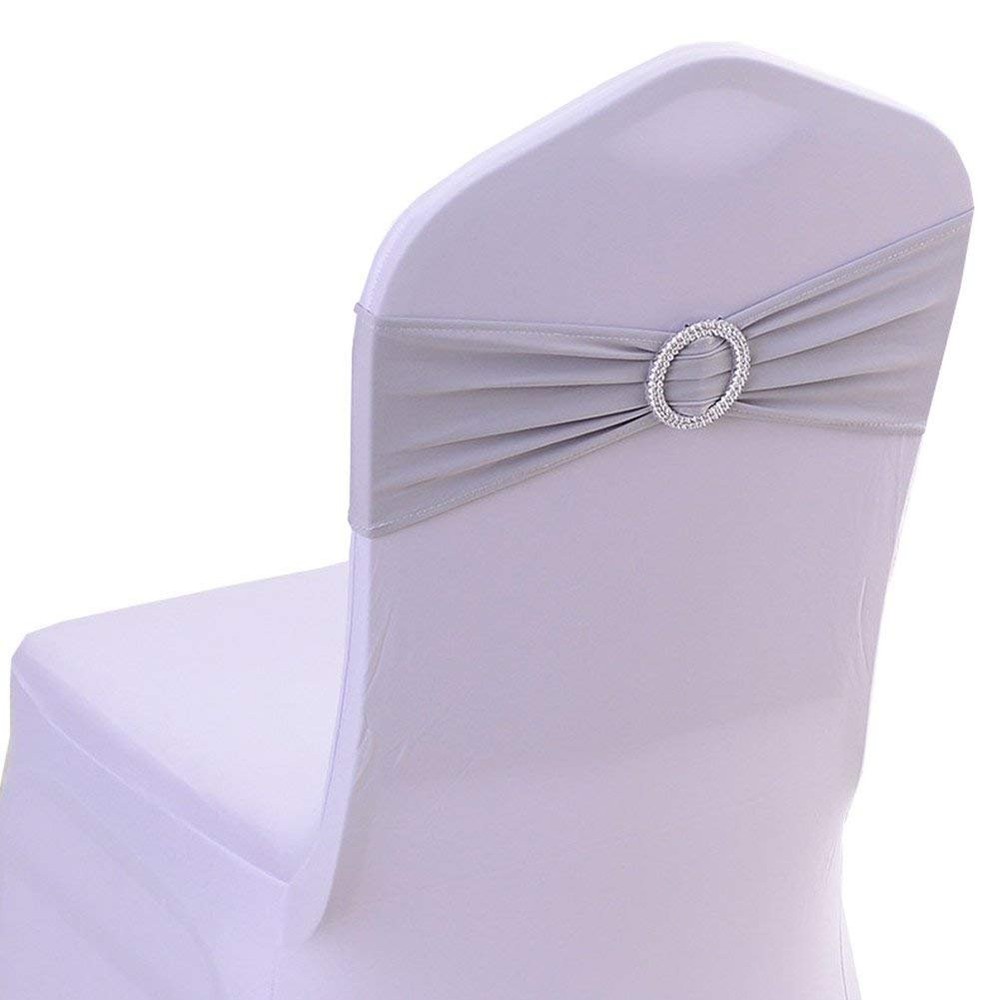 10PCS Stretch Chair Cover Bands with Buckle Sliders for Weddings and Banquets