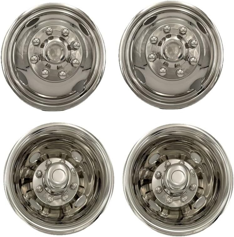 16 Inch Dually Hubcaps 4PCS Stainless Steel for Chevy GMC Ford Dodge