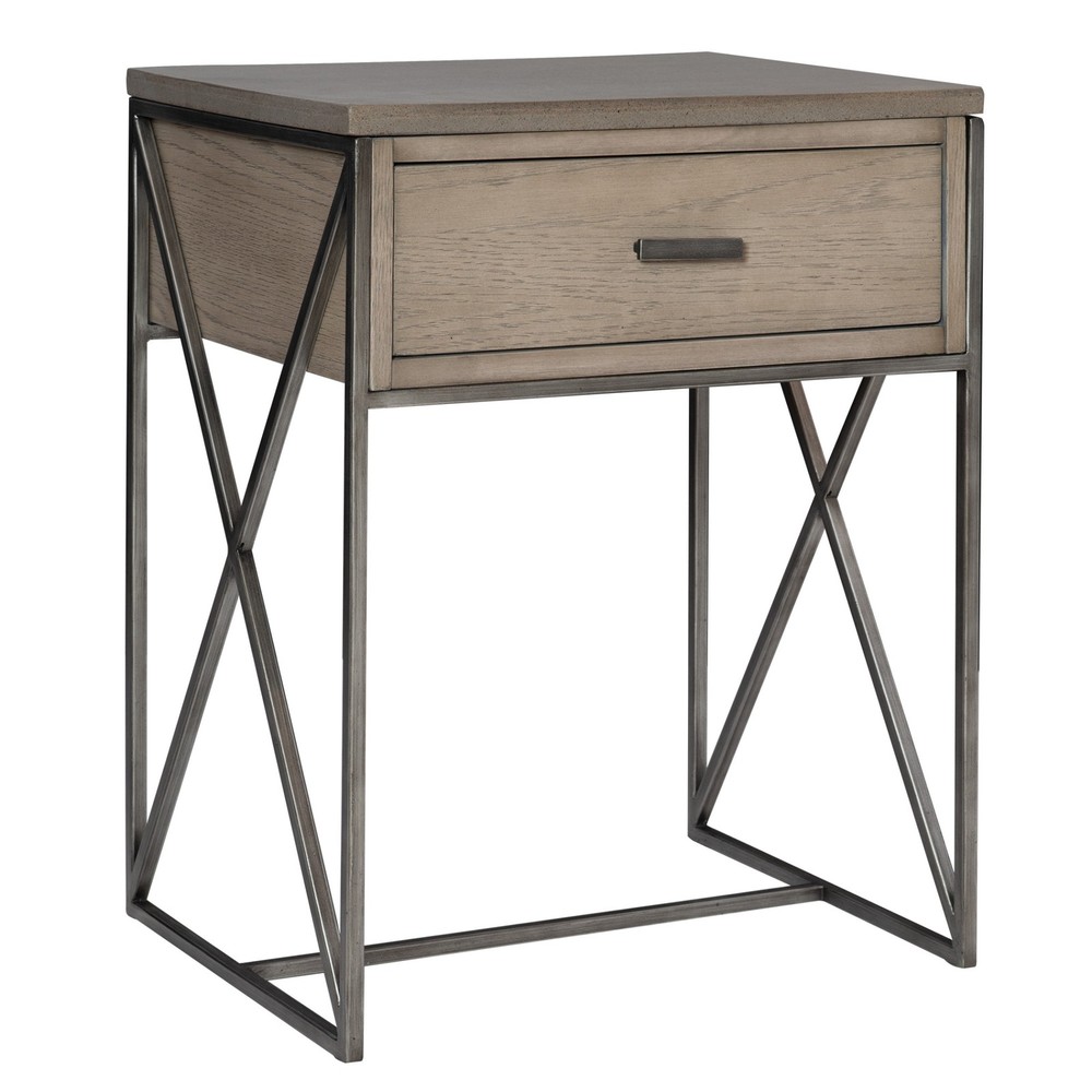 Uttermost Cartwright 15W Grey Concrete Iron End Table 25367