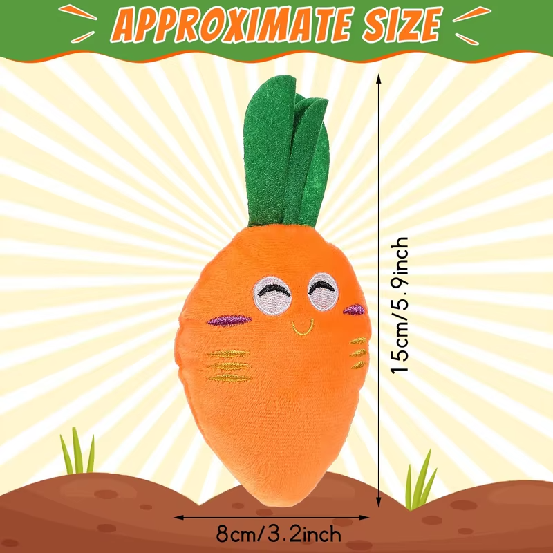 Dog Squeaky Carrot Dog Toys Plush Stuffed Soft Puppy Chew Toys Interactive Pet S