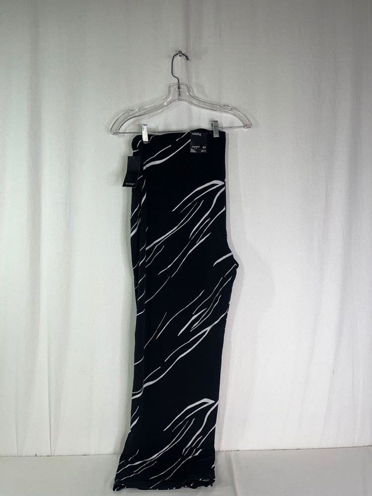 Alfani Womens Black Striped Wide Leg Pants - Size 4X