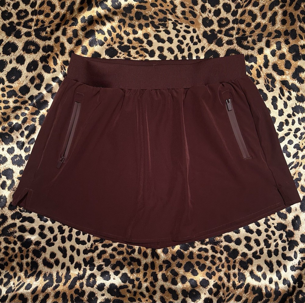 Avia Burgundy Active Skort with Zipper Pockets
