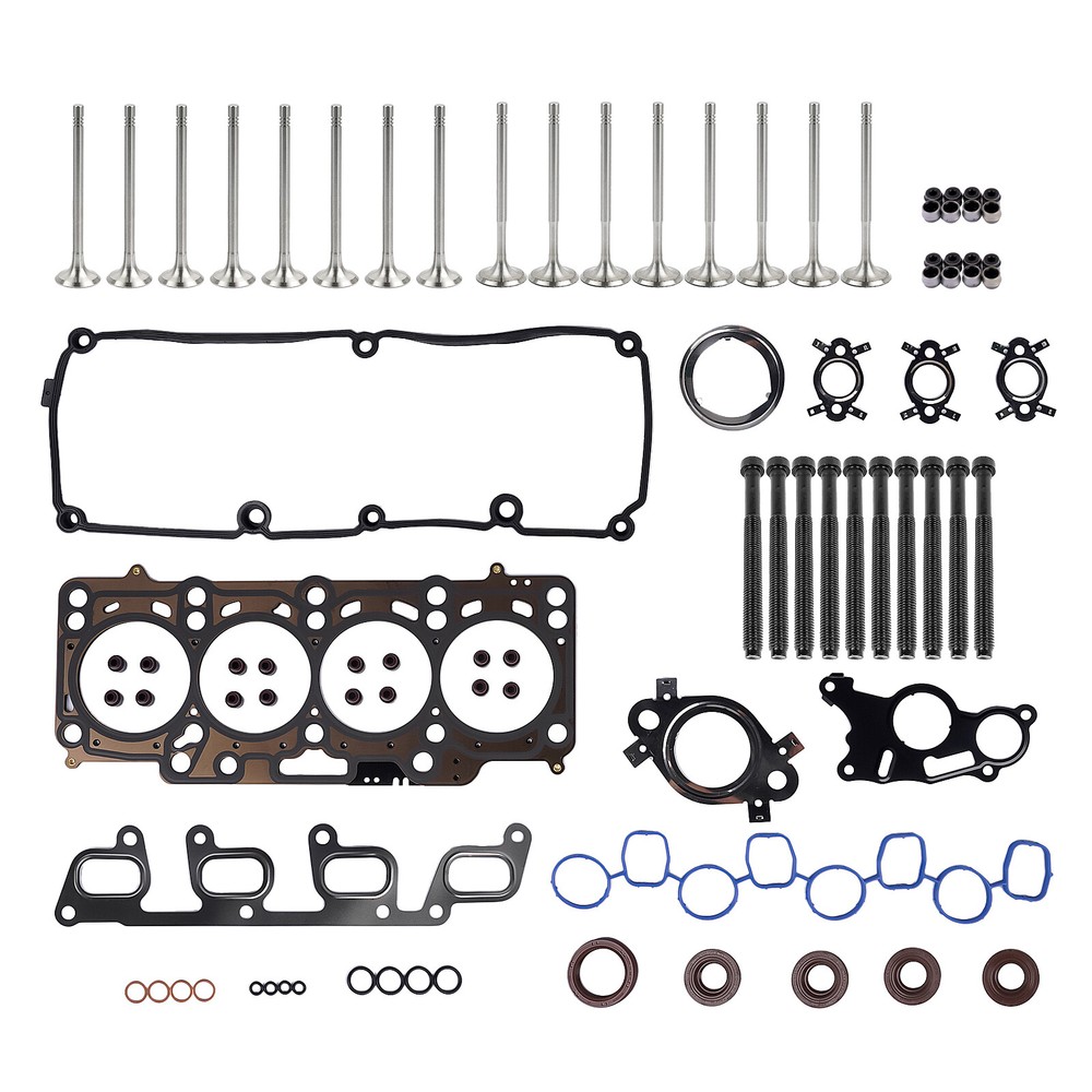 Cylinder Head Gasket & Bolts & Valves Set For Audi VW 2.0 TDI CFFB CFH CJC CLC