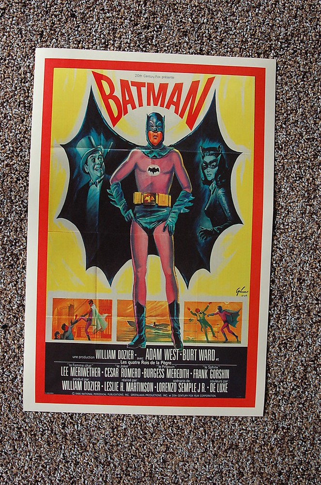 Batman 60s Lobby Card Movie Poster Adam West Burt Ward Burgess Meredith