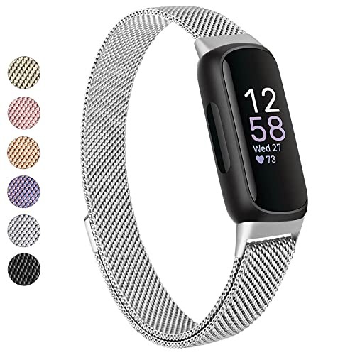 Stainless Steel Strap Compatible with Fitbit Inspire 3 Fitness Tracker Women