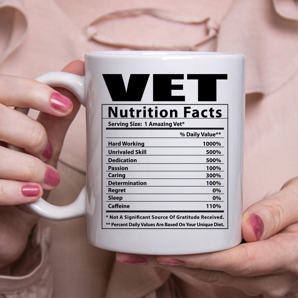 Funny Vet Nutritional Facts White Coffee Mug