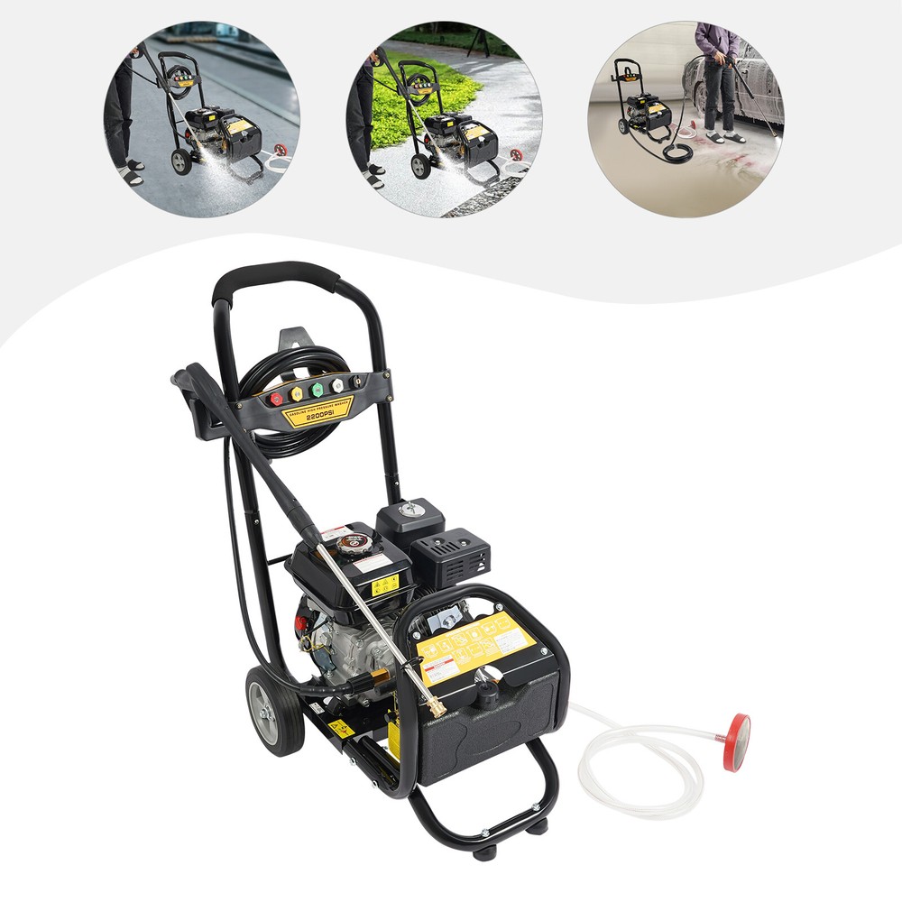 2600PSI 7HP Gas Pressure Washer 2.4GPM with Wheels Powerful Cold Water Cleaner