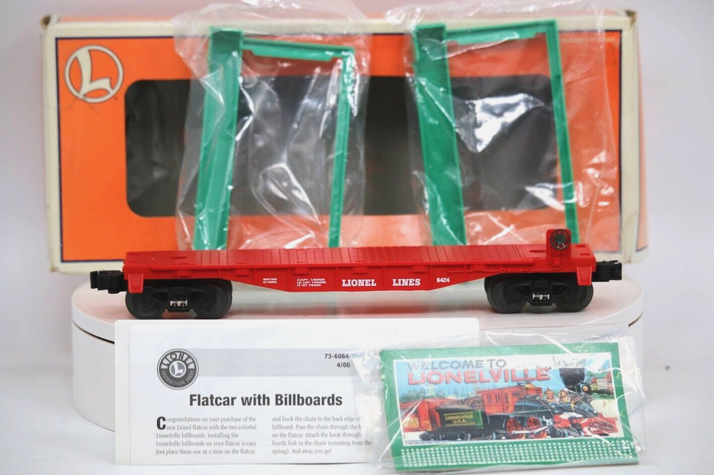 LIONEL 6-36064 Flatcar with 2 Billboard Load New in Box