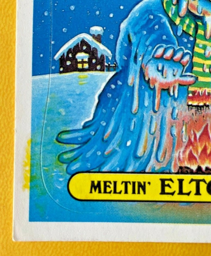 1986 Topps OS4 4th Garbage Pail Kids 158a MELTIN ELTON Card YELLOW SNOW ERROR