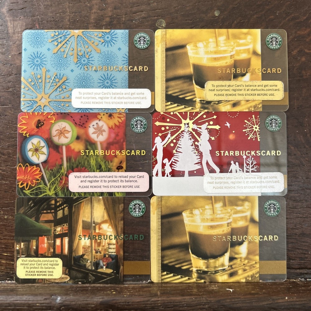 6 NEW & UNLOADED Starbucks  Gift card * NO VALUE*