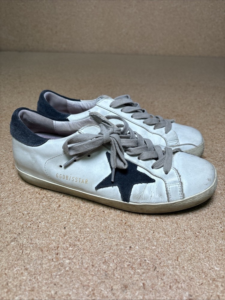 Golden Goose Superstar Sneaker Leather Women 38 US 8 Blue Star