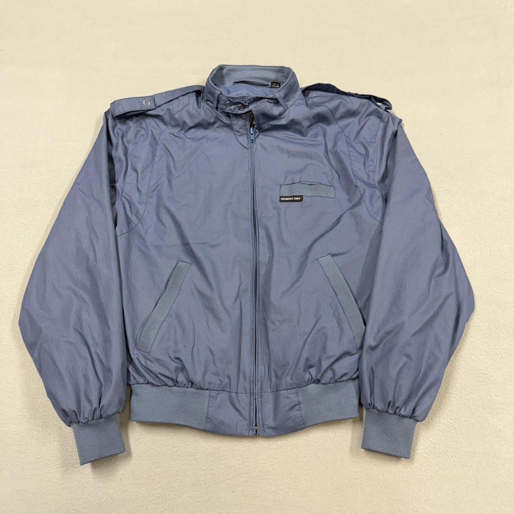 Vintage Members Only Jacket Mens 38 Blue Bomber Classic Full Zip Hong Kong 80s