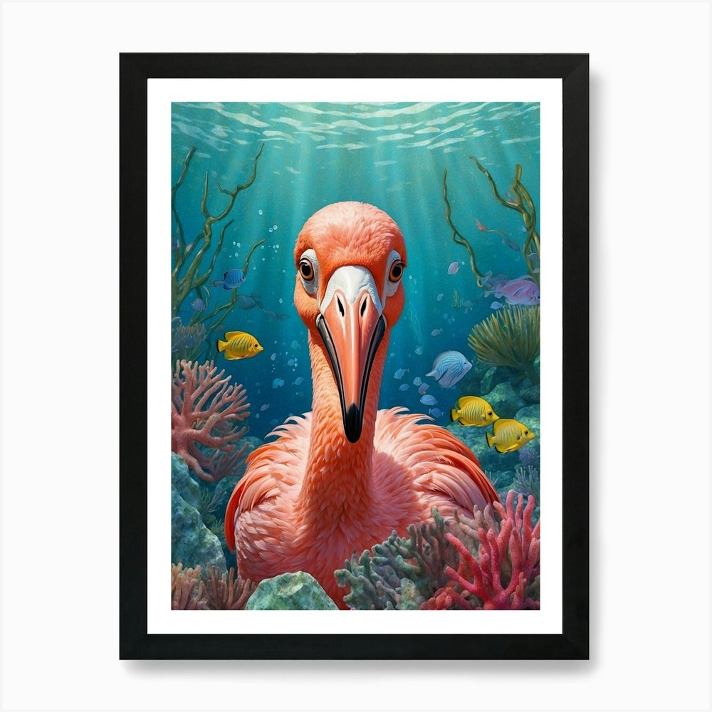 Pink Flamingo 1 Art Print Framed Wall Art Poster Canvas Print Picture