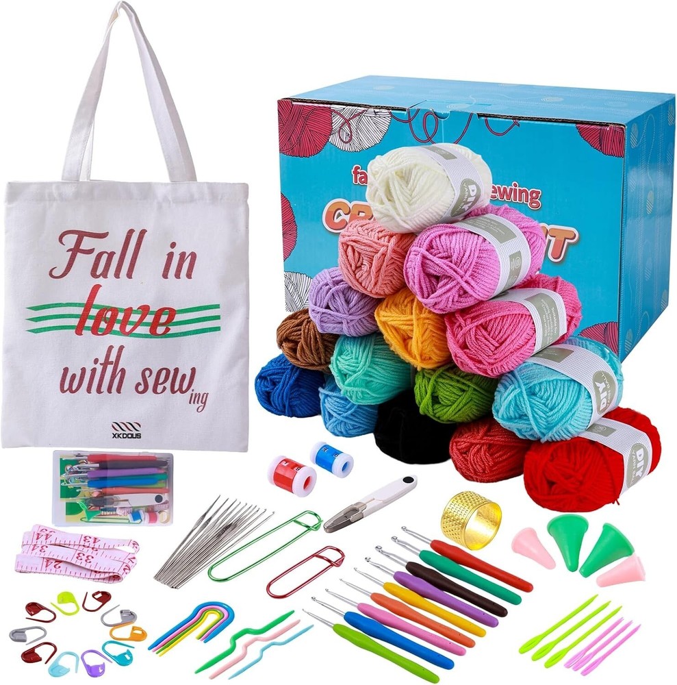 70 Piece Crochet Kit for Beginners Adults, Crochet Starter Kit Crocheting Kit