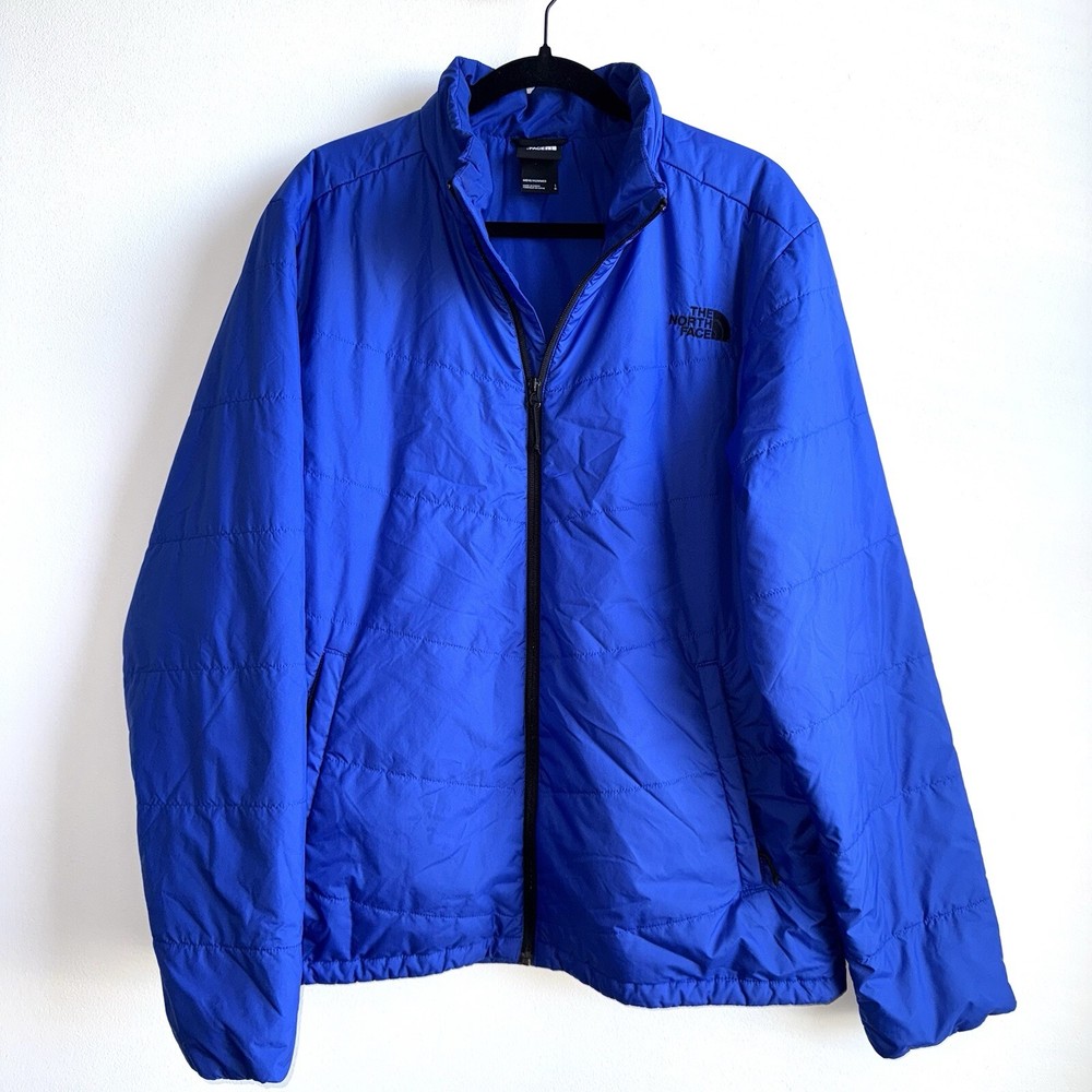 The North Face Junction Insulated Jacket Large Blue Zip Up Hooded Winter Coat  