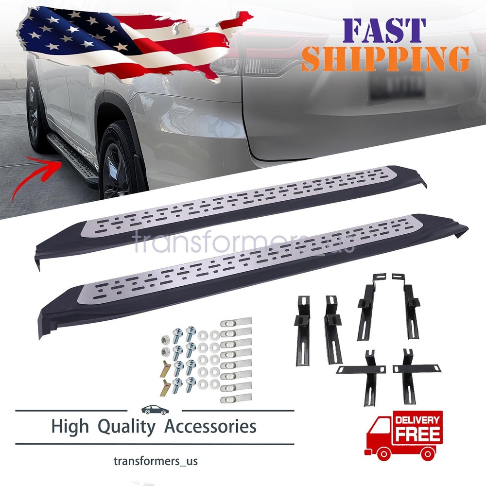 For 2014-2019 Toyota Highlander Aluminum Nerf Bars Side Steps 4