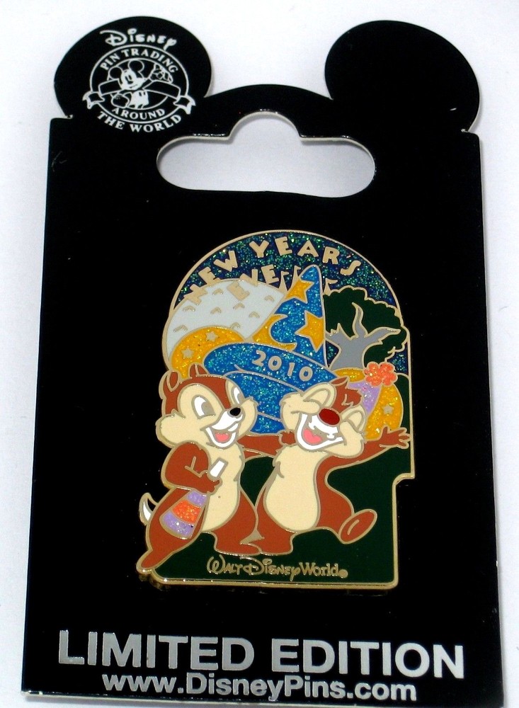 LE Disney Pin 81674 - Chip & Dale in Sorcerer Hats at Spaceship Earth NYE  -image