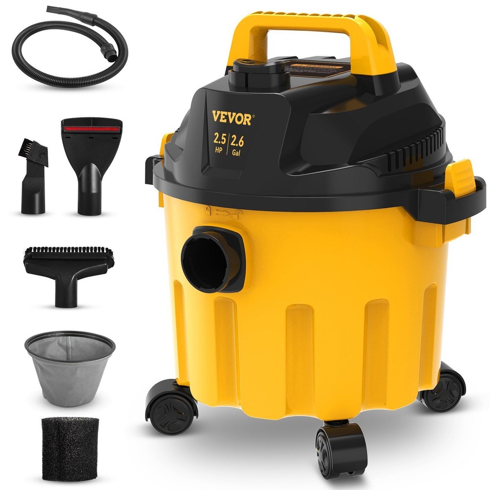 VEVOR Wet Dry Vac, 2.6 Gallon, 2.5 Peak HP, 3 in 1 Shop Vacuum with Blowing Func