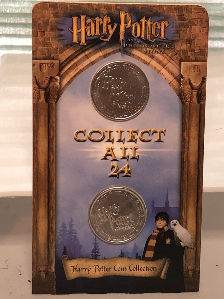 New On Card Harry Potter Coin Collection For Gringotts Savings Book UK 2 Coins X