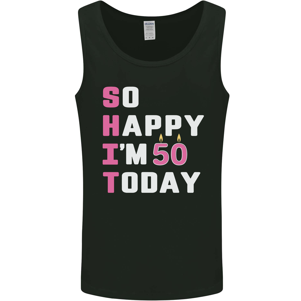 So Happy Im 50 Funny 50th Birthday Men’s Vest Tank Top