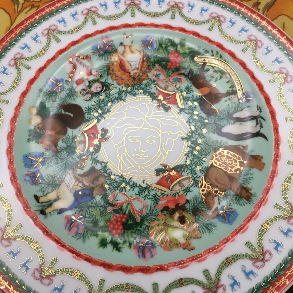 Versace Christmas Plate Medusa Dog Horse Ornament Elephant Merry Rosenthal SALE